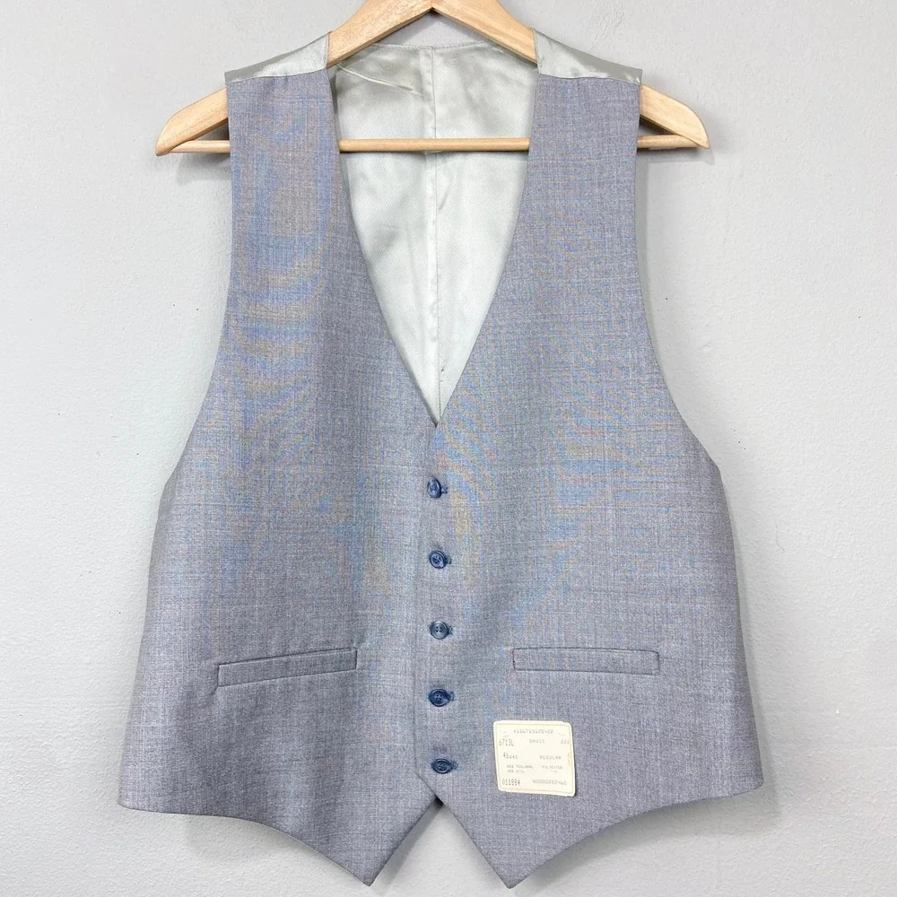 Vintage 70s Hart Schaffner & Marx Davis Suit Vest Mens Sz 46 Wool Blend Tailored